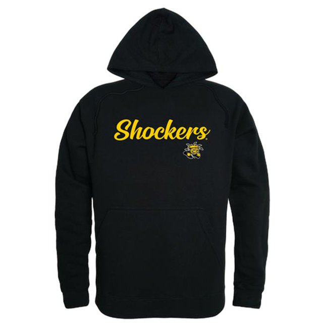W Republic 558-158-BLK-01 Men Wichita State Shockers Script Hoodie, Black - Small