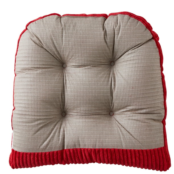 Sweet Home Collection 2 Piece Velvet Ribbed Non Slip Rocking Chair Cushion Set Red Walmart Business Supplies