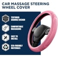 thumbnail image 6 of Car Steering Wheel Cover - Microfiber Leather Steering Wheel Wrap Sports 14.5-15 Inch Steering Wheel Cover Non-Slip for Men Women Pink & Pink Color, 6 of 15