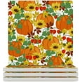thumbnail image 2 of GZHJMY Square Drink Coasters, 1 Pcs Autumn Sunflowers Pumpkins Absorbent Ceramic Coffee Coasters for Drinks with Cork Base Housewarming Gift for Home Decor, 2 of 6