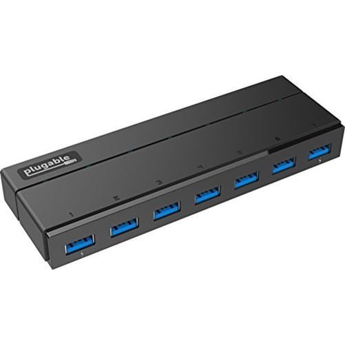 Plugable 7 port usb 3 0 hub with 36w power adapter and two smart