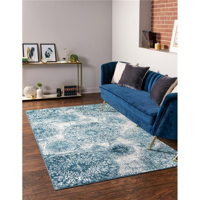 Unique Loom 3141617 Tapis Rectangulaire 2 Pi. 2 Po. x 3 Pi. Grand Sofia, Bleu