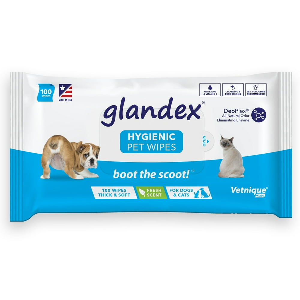 Glandex Dog Wipes for Pets Cleansing & Deodorizing Anal Gland Hygienic