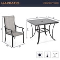 thumbnail image 4 of HAPPATIO Gray 5-Piece Metal Patio Outdoor Dining Set, 4 of 8