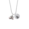 thumbnail image 2 of Delight Jewelry Silvertone Sitting Bunny with Easter Egg Silvertone Script Initial Disc - & - Charm Necklace, 20"+3", 2 of 4