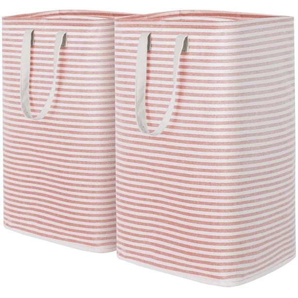 Cesto de ropa Lifewit, tamaño grande, plegable, 2 unidades, 160 L, color rosa