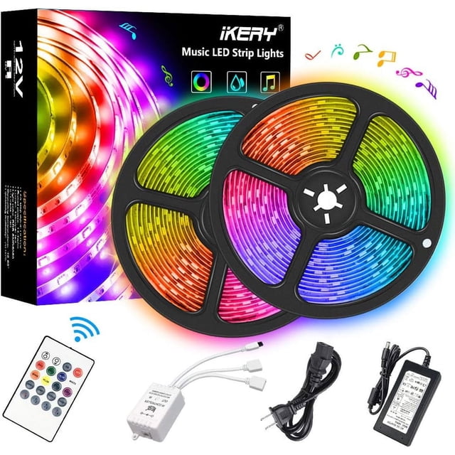 Luz LED Bluetooth con tiras de luces cortables de 32,8 pies, tiras LED regulables para comedor, dormitorio, piso superior, cocina, porche, escritorio, hotel, club, bares, vehículo, barco, TV, estudio