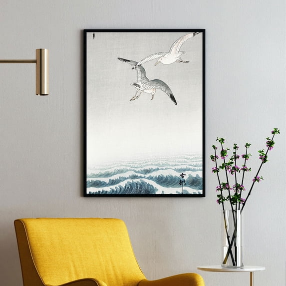 Three Seagulls - 1900-1936 | Ohara Koson | Premium Fine Art Print | 20th Century Japanese | Woodblock | Botanical | Plant Art | Nature Art