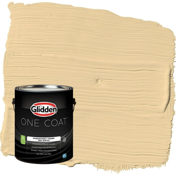 Glidden One Coat Spice is Nice / Yellow Flat Interior Paint with Primer, 1 Gallon