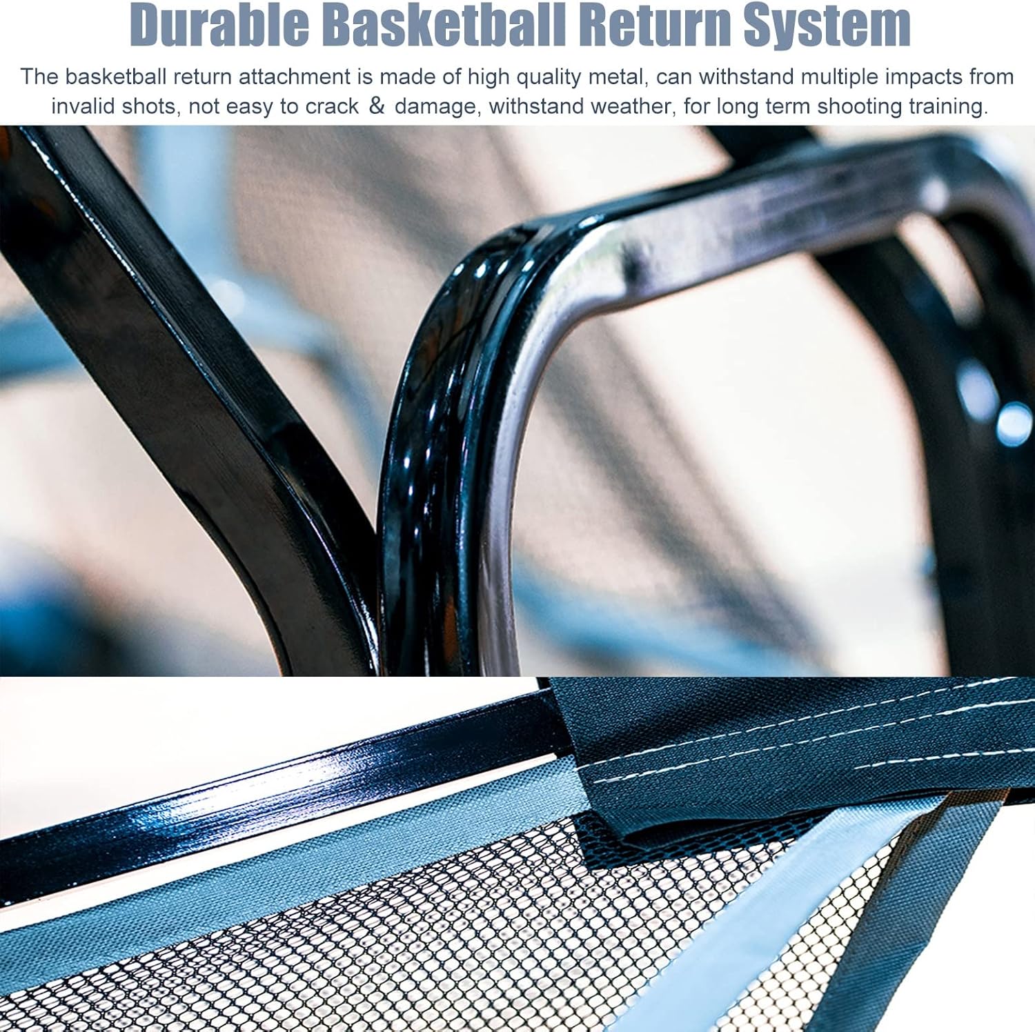 Gamvdout Basketball Hoop Returner Basketball Shot Return Apparatus Basketball Shot Returner Black Portable Basketball Return  Outdoor Indoor Basketball Returns & Guard Net Set  Rotatable Basketball R