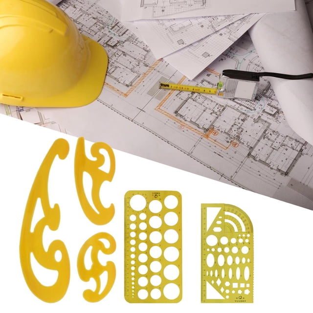 Las Plantillas de Establecen Una Plantilla de Regla Técnica para Dibujar Geometrías de Planos de Casas Que Los Estudiantes de Diseño - 5 piezas Macarena Plantilla de cartografía