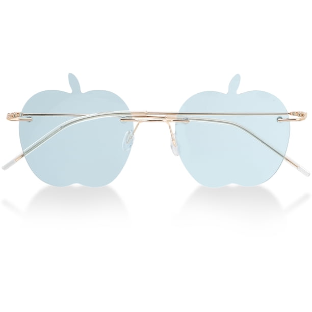 1 par de gafas de sol de moda sin montura para fiestas, gafas con forma de manzana, gafas para mujeres y hombres