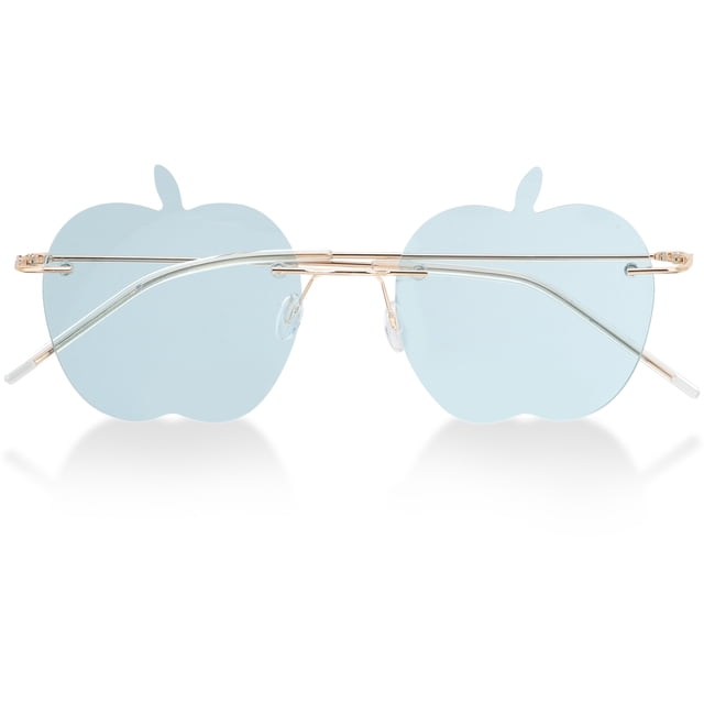 1 par de gafas de solas de gafas de gafas sin borde de moda gafas en forma de manzana para mujeres hombres