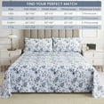 thumbnail image 7 of Viviland Floral 4-Piece Microfiber Bed Sheet Set, Queen – Deep Pocket Blue Flower Pattern, 7 of 7