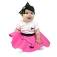 thumbnail image 2 of Hip Hop 50’s Shop Baby/Infant Girls 3 Piece Poodle Skirt Costume Set (6 Month Hot Pink), 2 of 6