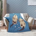 thumbnail image 6 of Otter Pattern Throw Blanket Cute Hand-Holding Artwork, Artistic and Playful Home Decor 60x50, 6 of 6