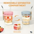 thumbnail image 2 of 6 Pack Overnight Oats Containers with Lids and Spoons, 16 oz Mason Jars Removable Separate Compartments, Airtight Leak-Proof Glass for Chia Pudding, Yogurt, Oatmeal, 2 of 3