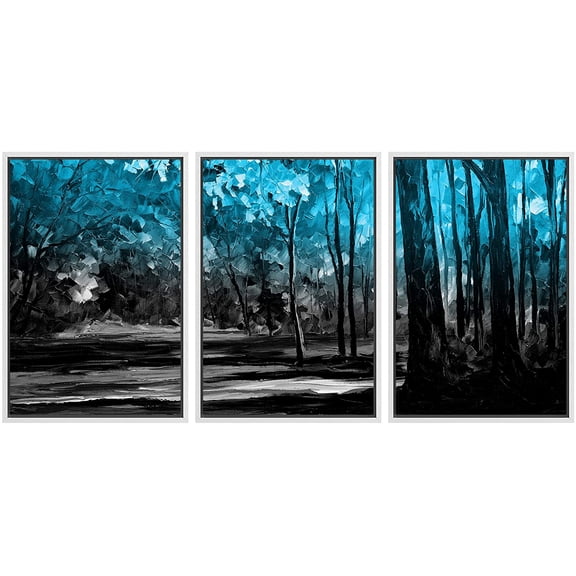 wall26 Framed Canvas Wall Art Abstract Cloud Tree Pictures Home Wall Decorations for Bedroom Living Room Oil Paintings Canvas Prints Framed - 16"x24"x3 White