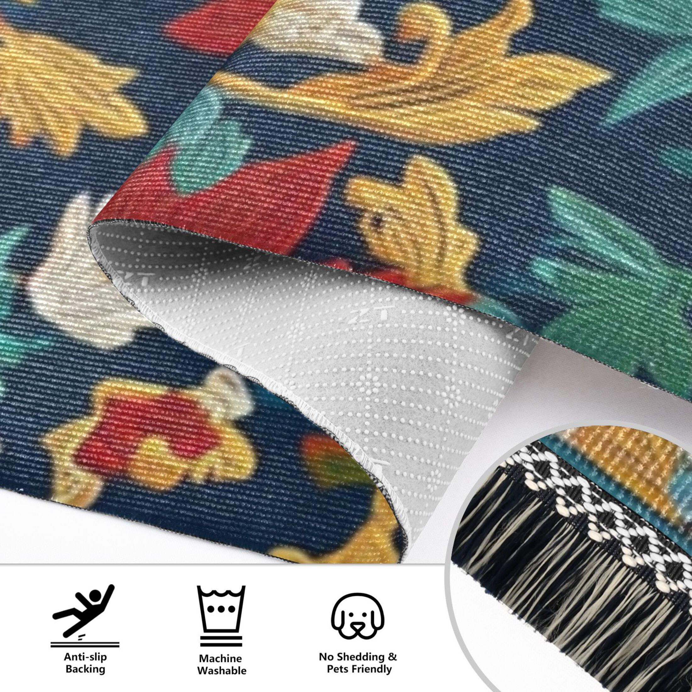 Bedroom Hallway Indoor Outdoor Mat With Rubber Backing Runner Rug Long Persian Pattern