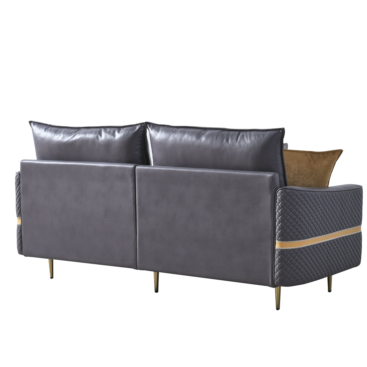 Kadyn Loveseat Sofa Couch, 73.22" Fabric Couch with 2 Pillows, Modern Upholstered Sofa for Bedroom, Dary Grey