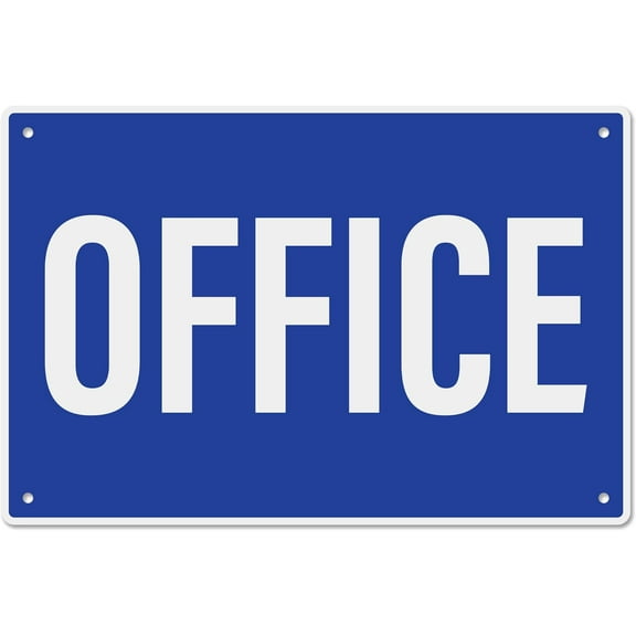 Office Sign, Rust-free Aluminum Sign for Office, Restaurant, Construction Work Site, 12x8 with Mounting Holes by Sutter Signs