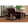 thumbnail image 1 of Protecteur de Meubles Réversible Classique Matelassé Imperméable Design Diamant (Chaise, Marron/beige), 1 of 2