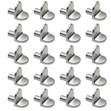 LAMIRO 20X Shelf Support Studs Pegs Pins Plugs 5mm L-Shaped Cabinet Bracket Silver