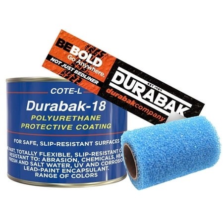 Durabak Black Textured, Outdoor, UV Resistant, Truck Bed Liner Quart KIT - Roll On Coating | DIY Custom Coat for Bedliner and Undercoating, Auto Body, Automotive Rust Proofing, Boat (Best Diy Roll On Bedliner)