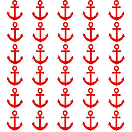 - VWAQ Sailor Anchor Wall Stickers - Nautical Anchor Wall Decals - 30 Pack VWAQ (Red)