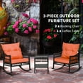 thumbnail image 4 of Outsunny 3 Pieces PE Rattan Rocking Chair Set, Outdoor Rocker Chair, Orange, 4 of 10