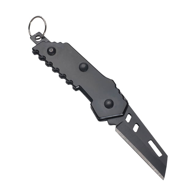 Navaja mini multifuncional de bolsillo con llavero, plegable, para exteriores, portátil, para reparto