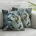 thumbnail image 3 of BCIIG Snow Leopard Graphic Decorative Cushion Cover for Home Couch Living Room Bed Sofa, Short Plush Pillow Case Home Furnishing 18x18in, 3 of 5
