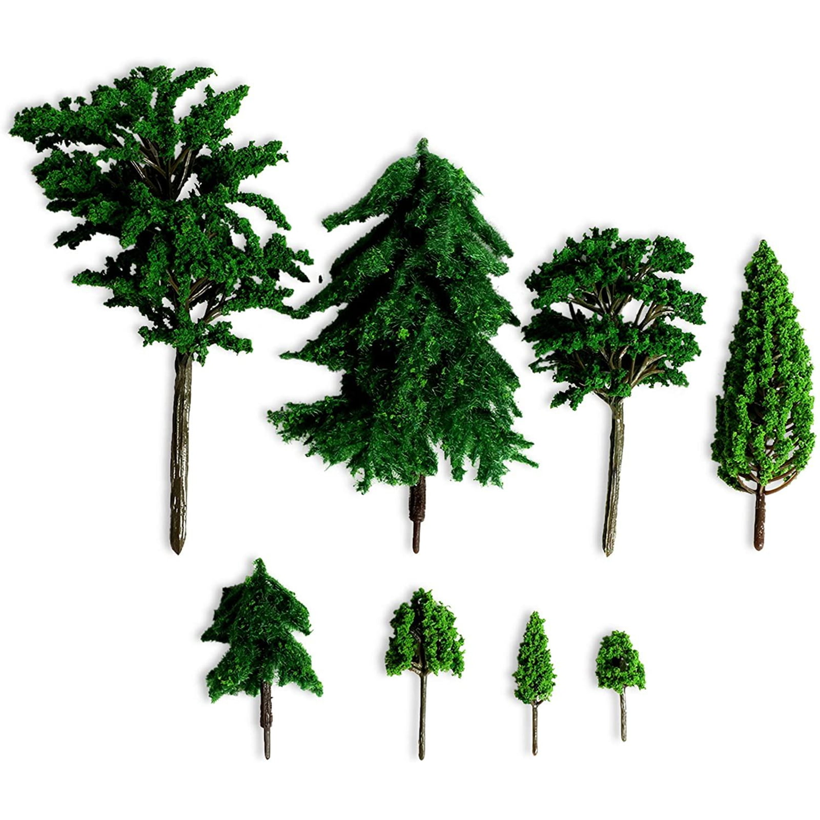 LUEYAO Mini Model Miniature Trees Mixed Train Scenery Architecture Trees Fake Trees for DIY Crafts Building Model Scenery Landscape Green 1.2-3.9 inch 20 PCS 