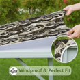 thumbnail image 6 of Black White Gold Marble Pattern Square Fitted Tablecloth with Elastic Edge,Square Table Cover,Washable Elastic Table Cover for Home Kitchen Party Decor 36"x36", 6 of 6