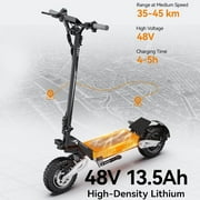 900W Peak OOTD T10 Electric Scooter for Adults, 31MPH Top Speed 48V Battery 28Mile Long ranges,11 Off-Road Foldable E-Scooter