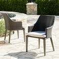 thumbnail image 5 of GDF Studio Leeward Outdoor Wicker Dining Chairs with Cushions, Set of 2, Multibrown and Beige, 5 of 8