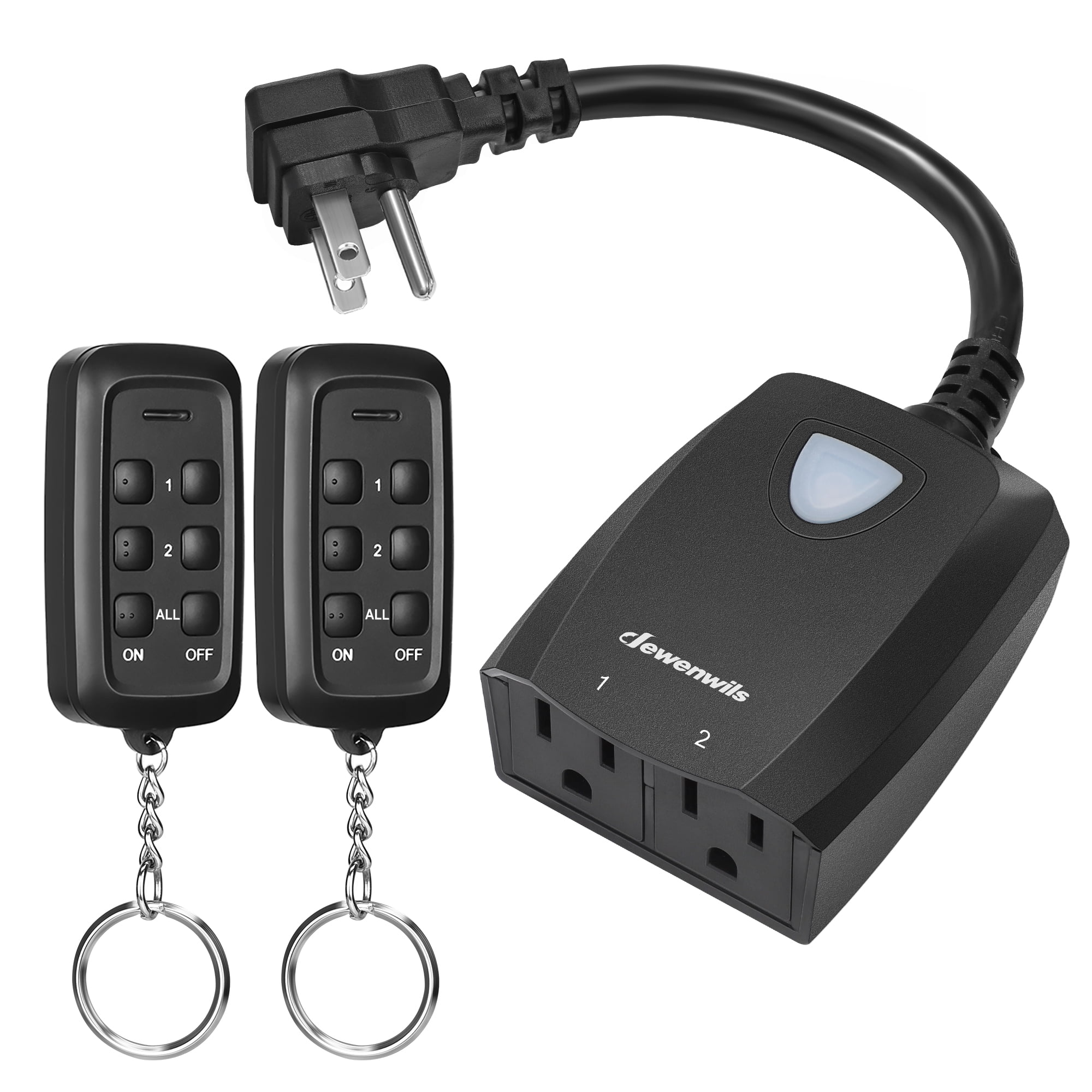 DEWENWILS Outdoor Wireless Remote Control Outlet, 2 Independent Control Sockets Weatherproof
