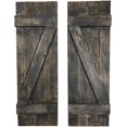 thumbnail image 2 of BARNWOODUSA Decorative Shutters Set of 2 Rustic Farmhouse Window Shutters with Traditional Barn Look Z Pattern Made from Reclaimed Wood Interior Country Style Decor Smoky Black, 2 of 4