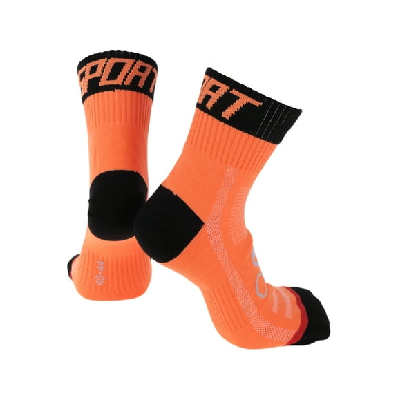 Cycling Socks Sweat-Absorbent,Anti-Friction l Outdoor Bike Socks Orange,Black Unsex 1 Pair Letter,Colorblocked