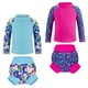 thumbnail image 1 of BIG ELEPHANT Paquete de 2 Trajes de Baño Unisex de Manga Larga con Protección Solar UPF 50+ y Pañales de Natación Incorporados para Bebés y Niños Pequeños, Tallas XS-XXL, 1 of 6