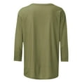 thumbnail image 4 of QUINDOS Green Plus Size Womens Tshirts 3/4 Sleeve Summer Women Plus Tops Party Crew Neck Solid Tops, 4 of 5