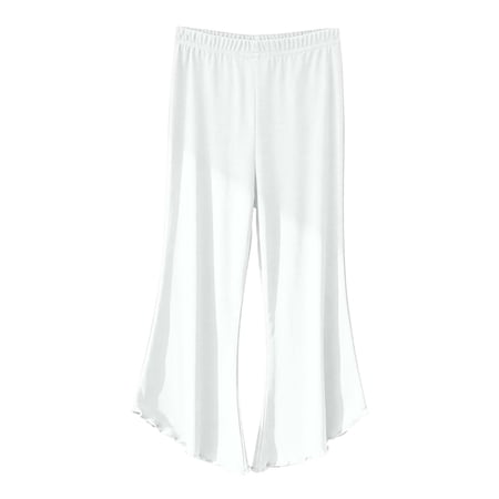 CAIVO Girls Flared Leggings Summer Thin Capri Pants Soft Stretchy Breathable Casual Play Pant Toddler Kids Bottoms Trousers Birthday Party Bottoms for Child Cute Celebration