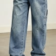 thumbnail image 5 of CONZONE Boys Baggy Jeans Straight Leg Casual Jeans for Child Y2K Elastic Waist Lightweight Denim Pants with Pockets, 5 of 6
