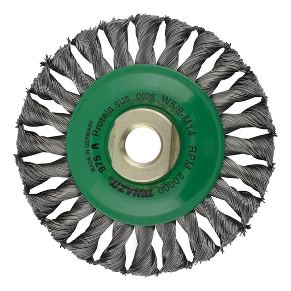 Cepillo Circular De Alambre Trenzado 4" Verde