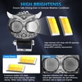thumbnail image 3 of Mistaha Colorful Owl Design Motorcycle LED Driving Lights Set - Waterproof LED Headlights for Motorcycles, Aviation Aluminum Alloy, 6000LM Brightness, 60W Power, IP67 Waterproof Rating,, 3 of 6
