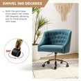 thumbnail image 4 of Luxury Modern Velvet Office Chair Swivel Adjustable Desk Chair with Gold Legs for Office Makeup Vanity Blue, 4 of 8