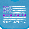 thumbnail image 4 of Inktastic Epilepsy Awareness Purple Ribbons and Flag Boys or Girls Baby Bib, 4 of 4