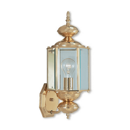 

Wall Sconces 1 Light With Solid Brass Clear Beveled Polished Brass size 17 in 100 Watts - World of Crystal