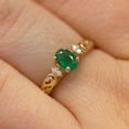 thumbnail image 3 of 10k Yellow Gold Oval Emerald And Diamond Ring, 3 of 8