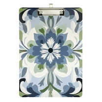 FORMRS Acrylic Clipboard with Low Profile Clip Standard A4 Letter Size, 12.5" x 9", Green Floral